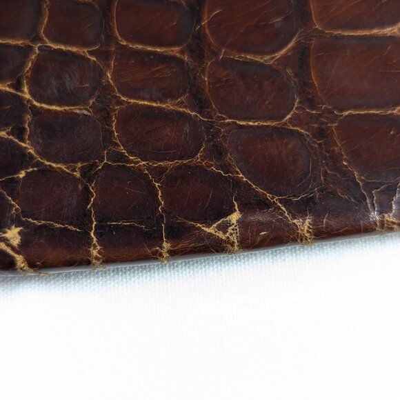 Antique English leather travel wallet, calling card case, passport sleeve - Picture 9 of 12